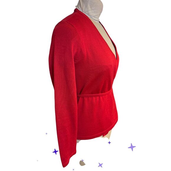 Casual Corner Ballerina Wrap Sweater Red Sz. PS Substantial Holidays - Picture 5 of 10